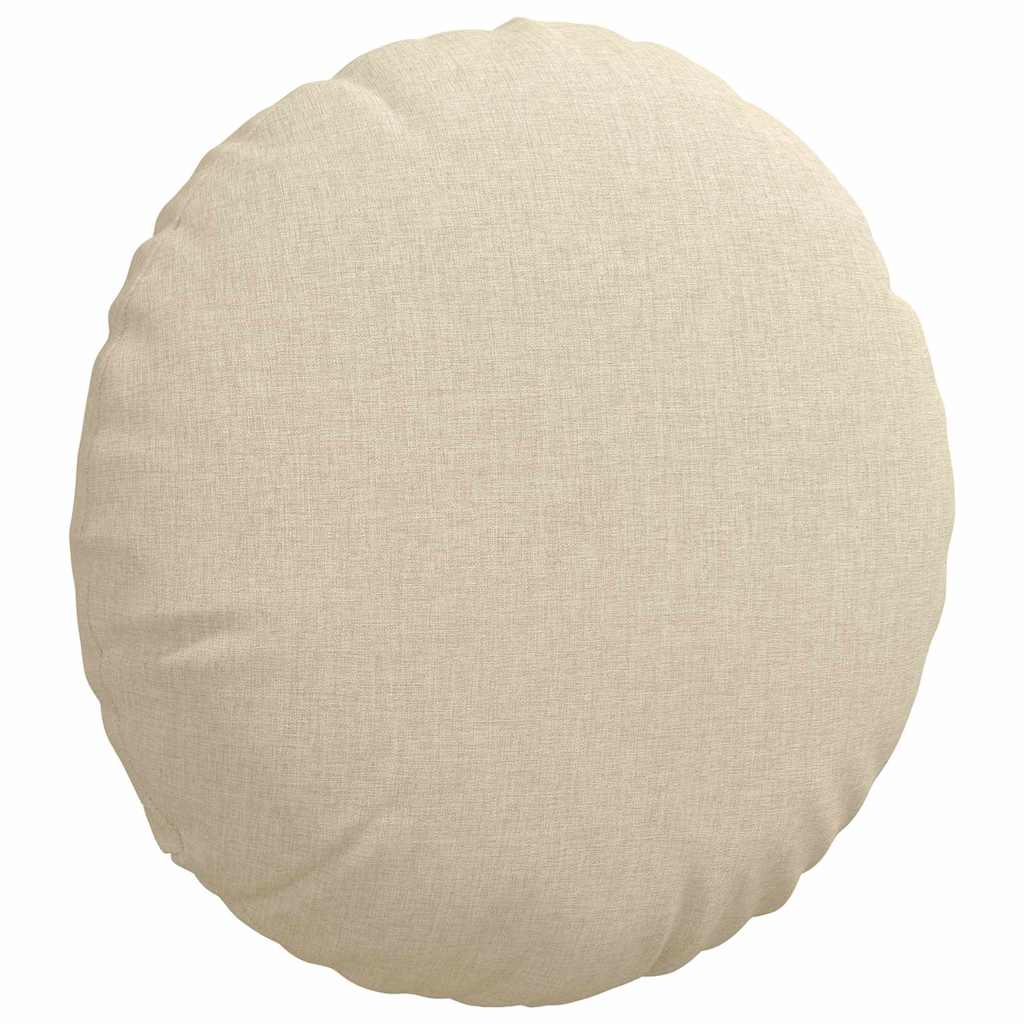 vidaXL Poduszki na siedziska 2 pcs Kremowy Ø40 x 13 cm tkanina