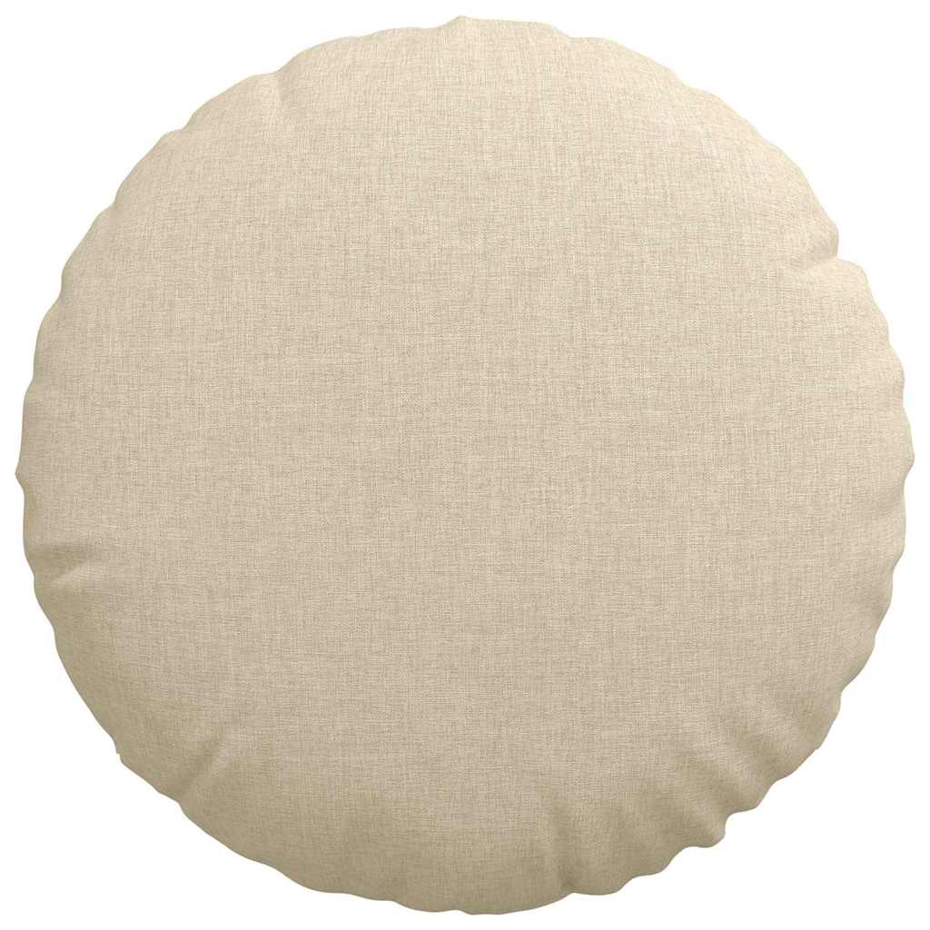 vidaXL Poduszki na siedziska 2 pcs Kremowy Ø40 x 13 cm tkanina