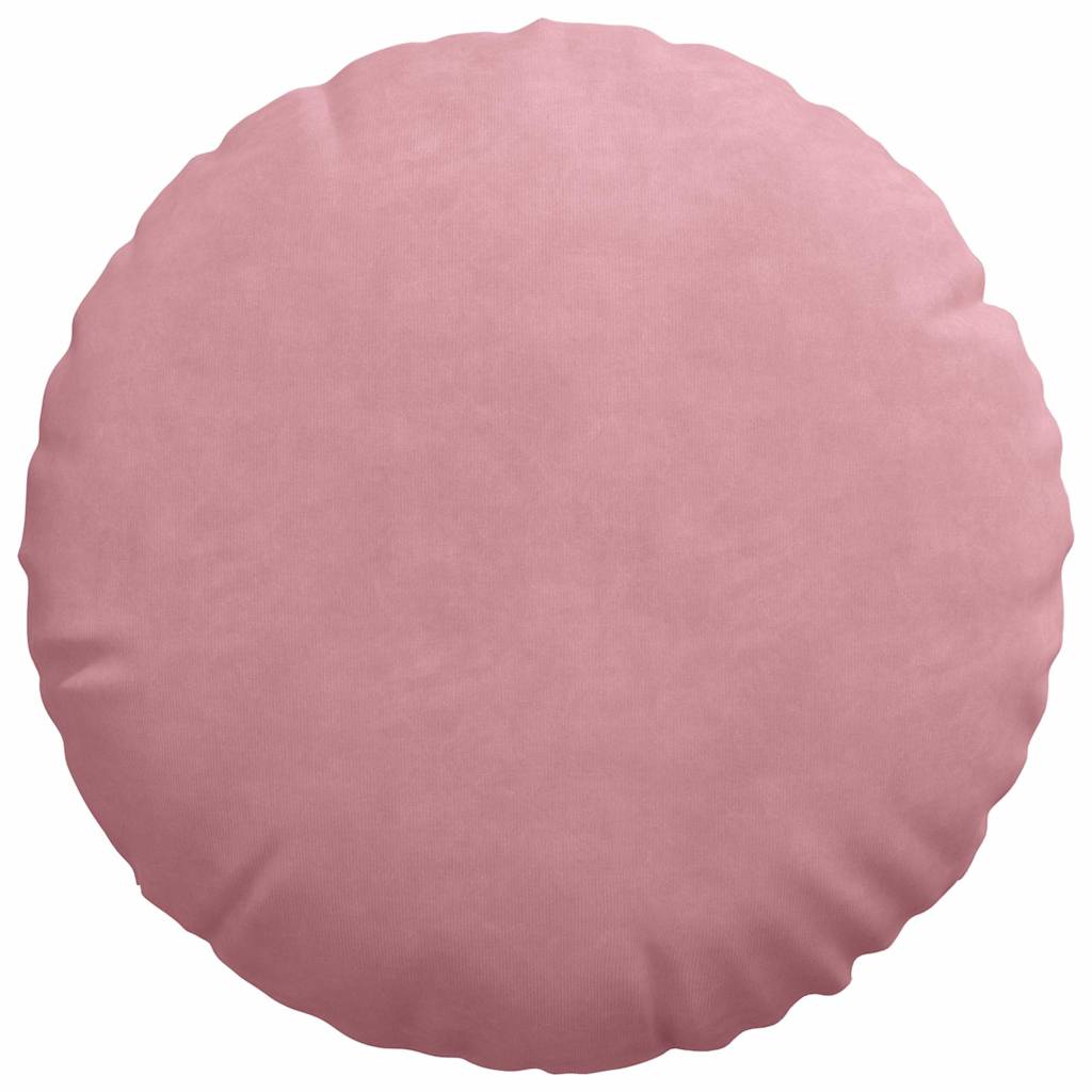 vidaXL Poduszki na siedziska 2 pcs Różowy Ø 40 x 13 cm Aksamit