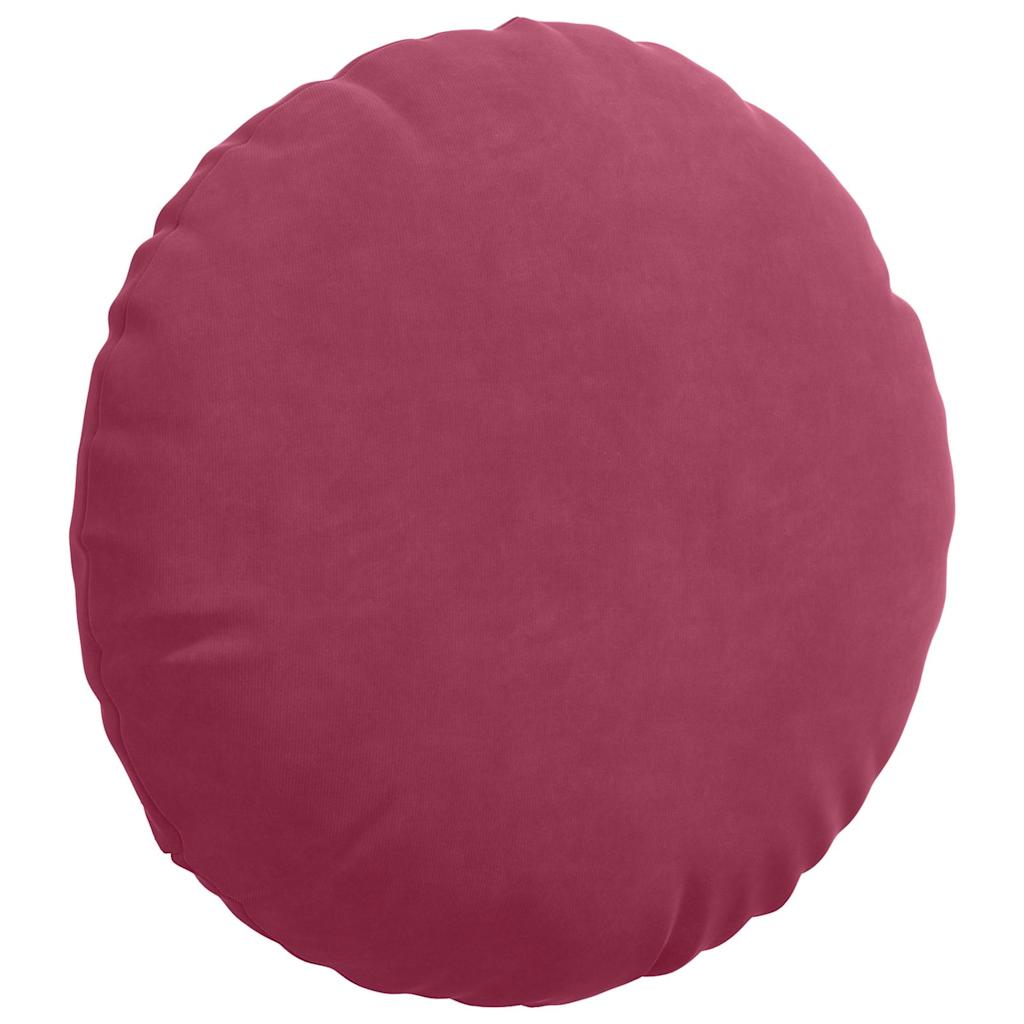vidaXL Poduszki na siedziska 2 pcs Czerwone wino Ø 40 x 13 cm Aksamit