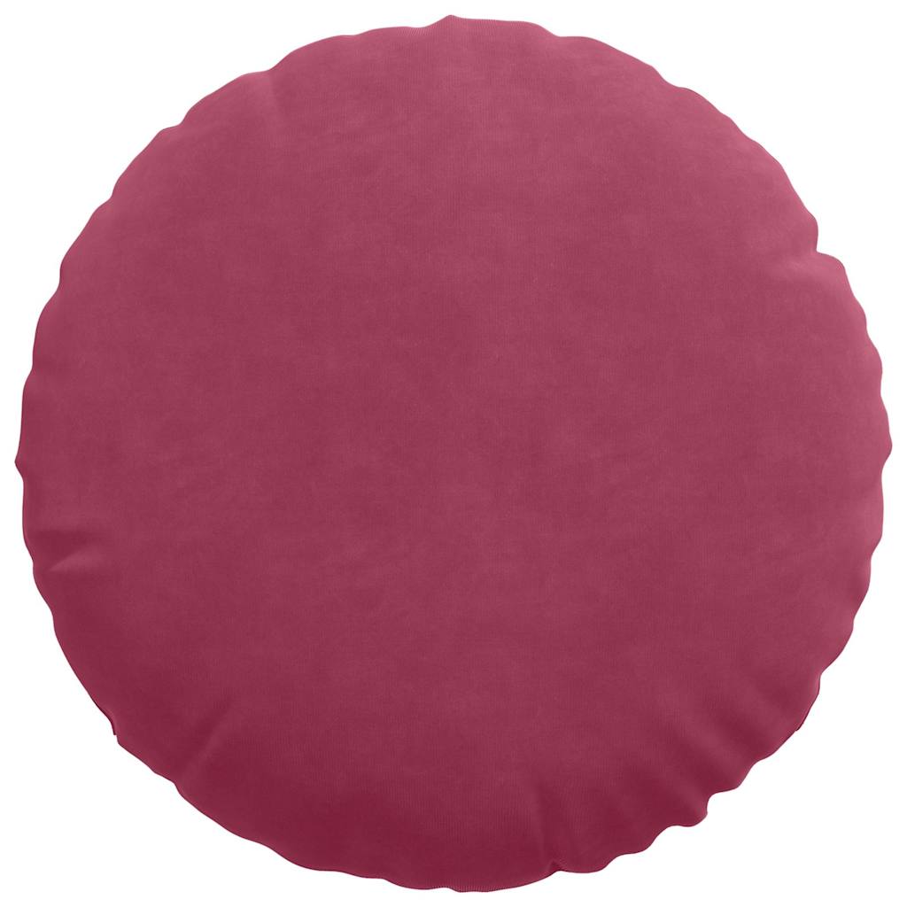 vidaXL Poduszki na siedziska 2 pcs Czerwone wino Ø 40 x 13 cm Aksamit