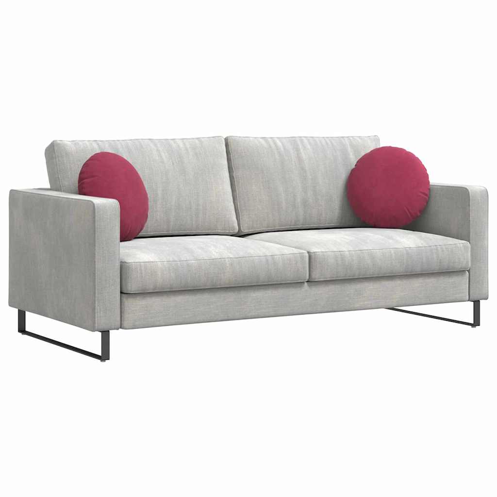 vidaXL Poduszki na siedziska 2 pcs Czerwone wino Ø 40 x 13 cm Aksamit