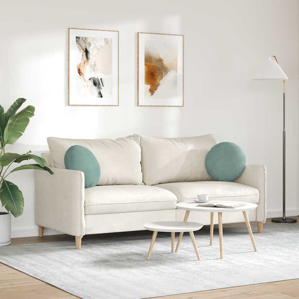 vidaXL Poduszki na siedziska 2 pcs Zielony morski Ø 40 x 13 cm Aksamit
