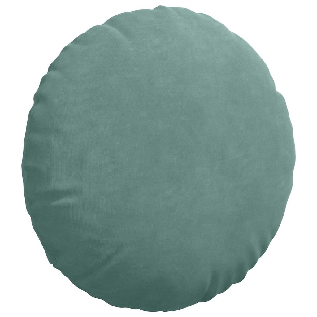 vidaXL Poduszki na siedziska 2 pcs Zielony morski Ø 40 x 13 cm Aksamit