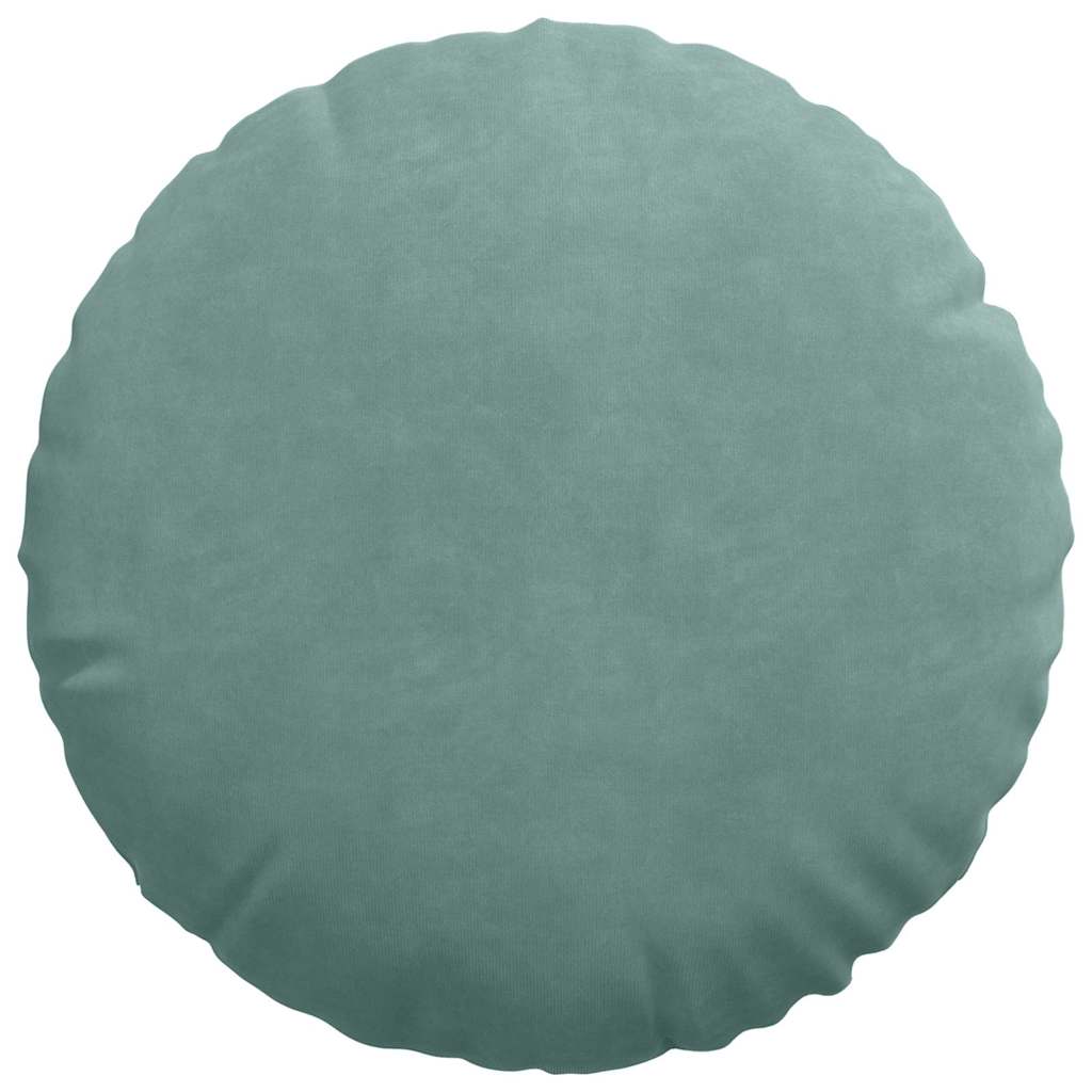 vidaXL Poduszki na siedziska 2 pcs Zielony morski Ø 40 x 13 cm Aksamit