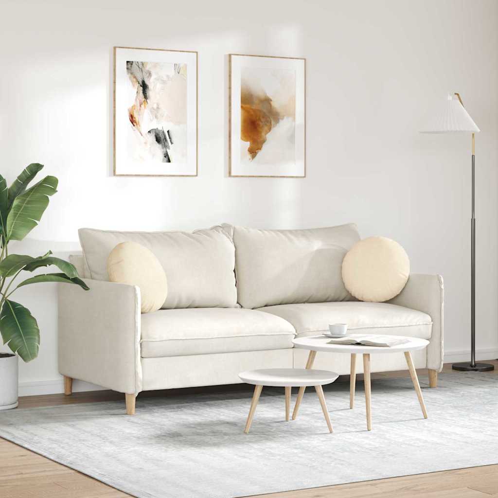 vidaXL Poduszki na siedziska 2 pcs Kremowy Ø 40 cm Tkanina sztruksowa
