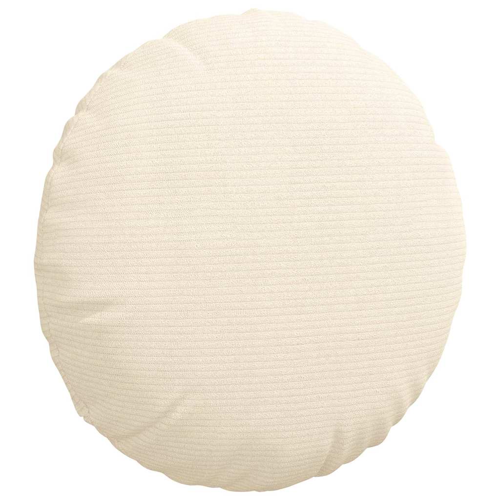 vidaXL Poduszki na siedziska 2 pcs Kremowy Ø 40 cm Tkanina sztruksowa