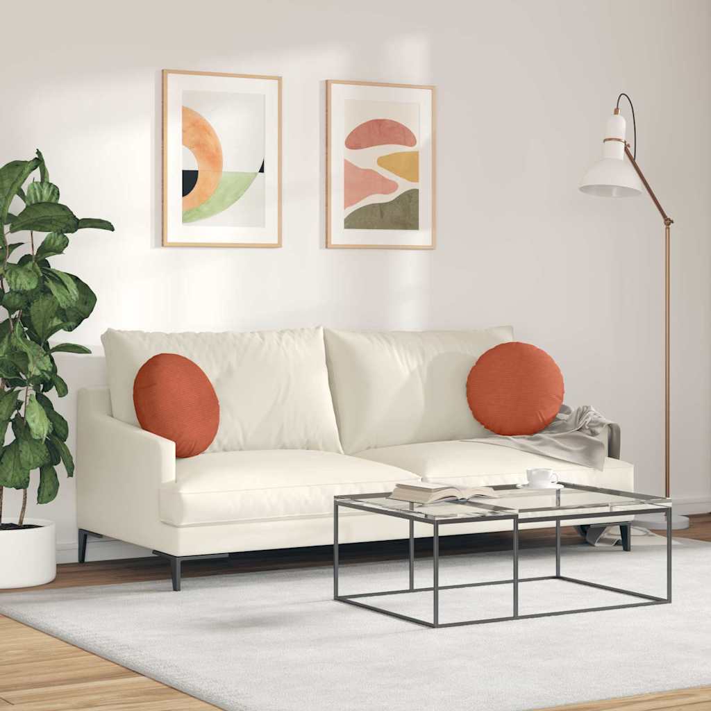 vidaXL Poduszki na siedziska 2 pcs Czerwono-pomarańczowy Ø 40 cm