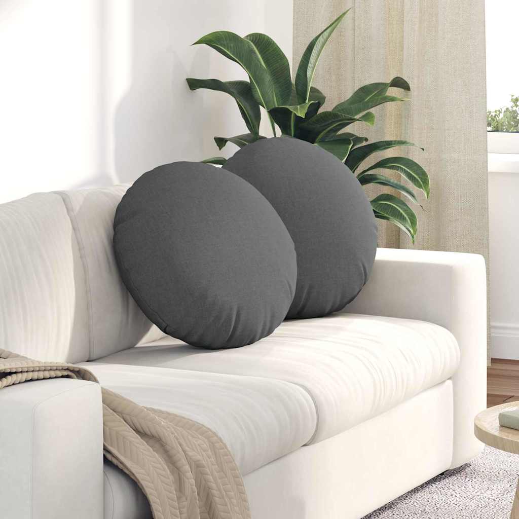 vidaXL Poduszki na siedziska 2 pcs Ciemnoszary Ø50 x 19 cm tkanina