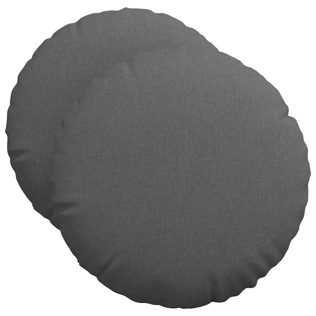 vidaXL Poduszki na siedziska 2 pcs Ciemnoszary Ø50 x 19 cm tkanina