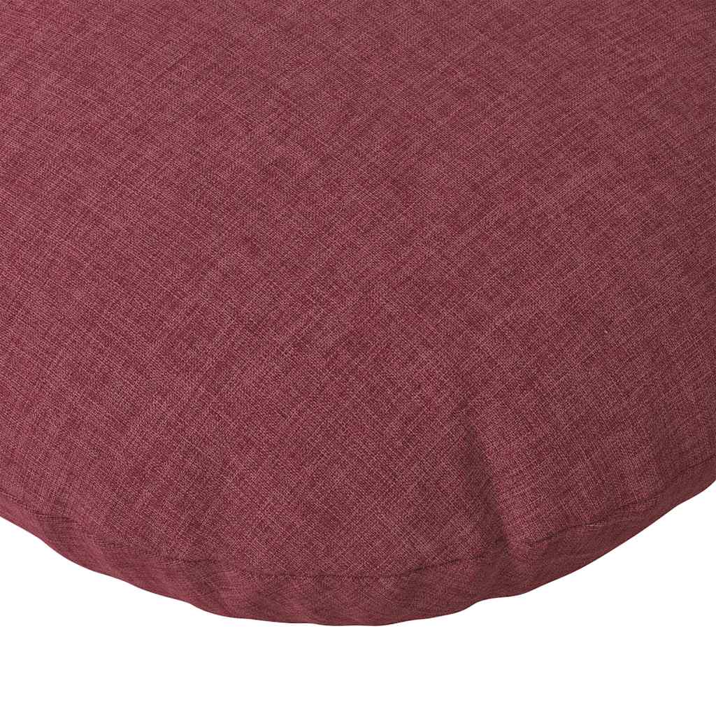 vidaXL Poduszki na siedziska 2 pcs Czerwone wino Ø50 x 19 cm tkanina