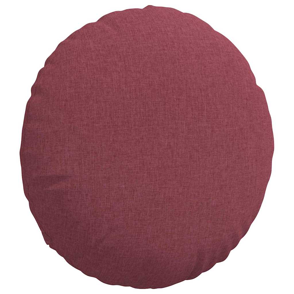 vidaXL Poduszki na siedziska 2 pcs Czerwone wino Ø50 x 19 cm tkanina