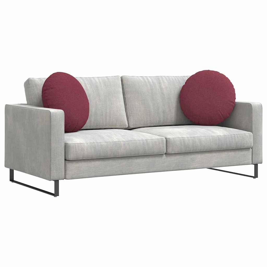 vidaXL Poduszki na siedziska 2 pcs Czerwone wino Ø50 x 19 cm tkanina