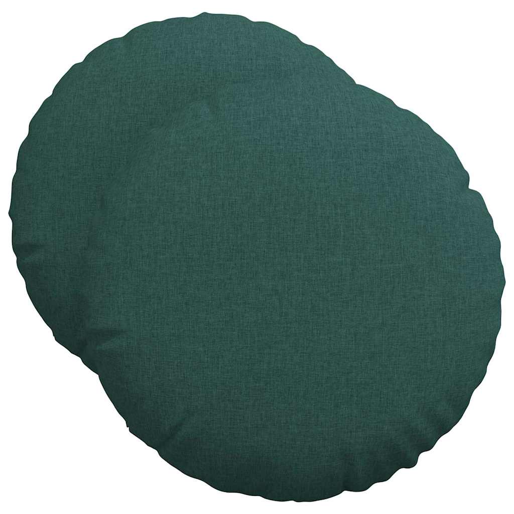 vidaXL Poduszki na siedziska 2 pcs Ciemna zieleń Ø50 x 19 cm tkanina