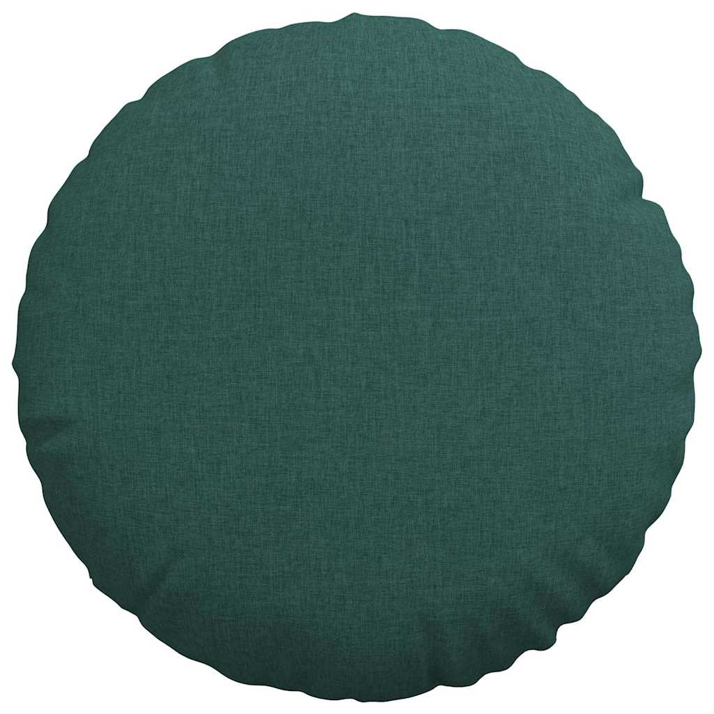 vidaXL Poduszki na siedziska 2 pcs Ciemna zieleń Ø50 x 19 cm tkanina