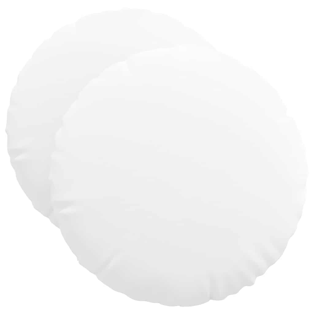 vidaXL Poduszki na siedziska 2 pcs Biały Ø50 x 19 cm tkanina