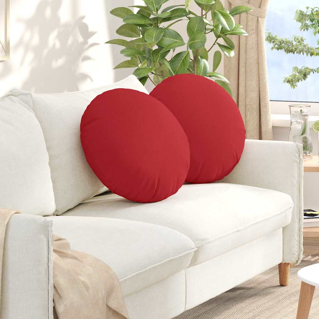 vidaXL Poduszki na siedziska 2 pcs Czerwony Ø50 x 19 cm tkanina
