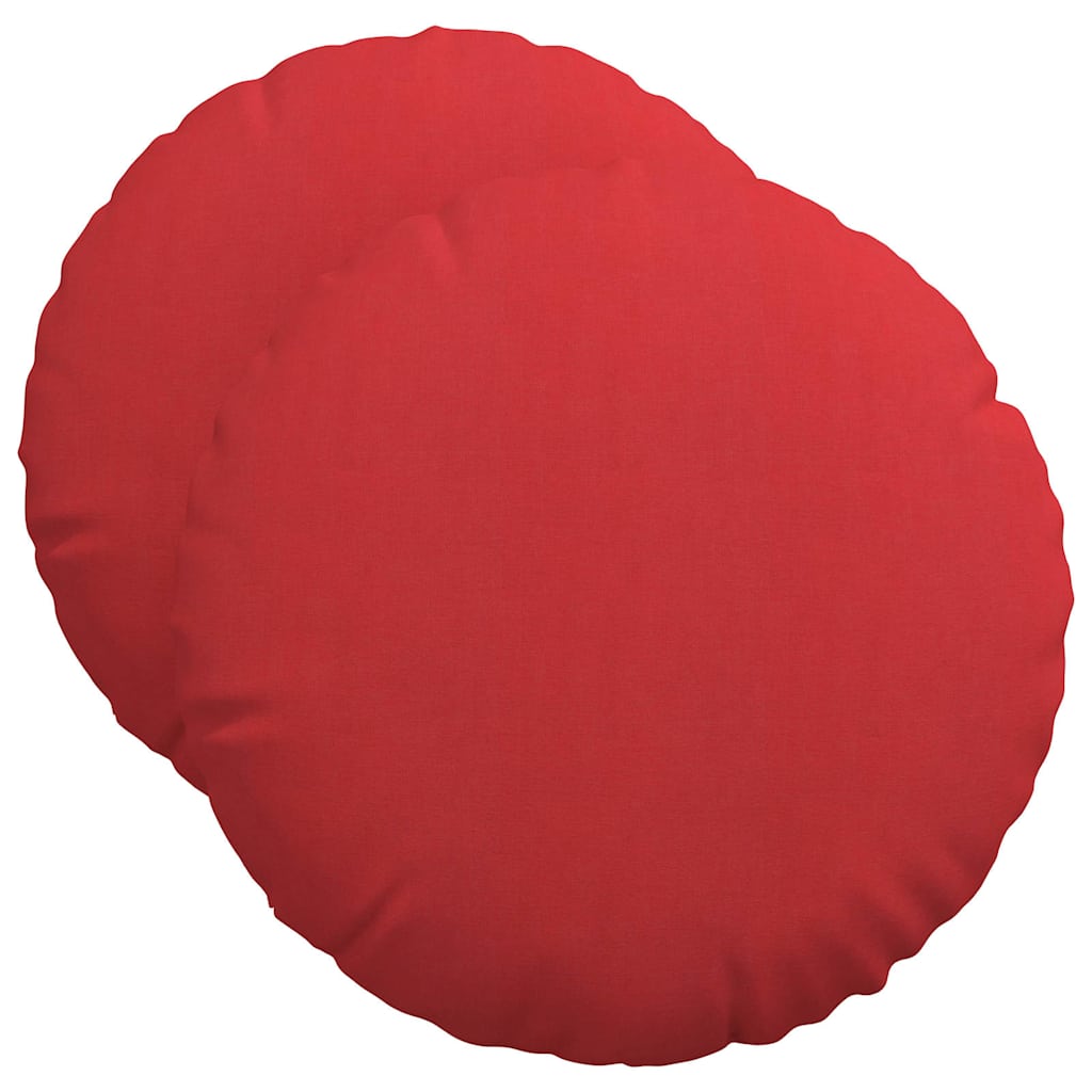 vidaXL Poduszki na siedziska 2 pcs Czerwony Ø50 x 19 cm tkanina