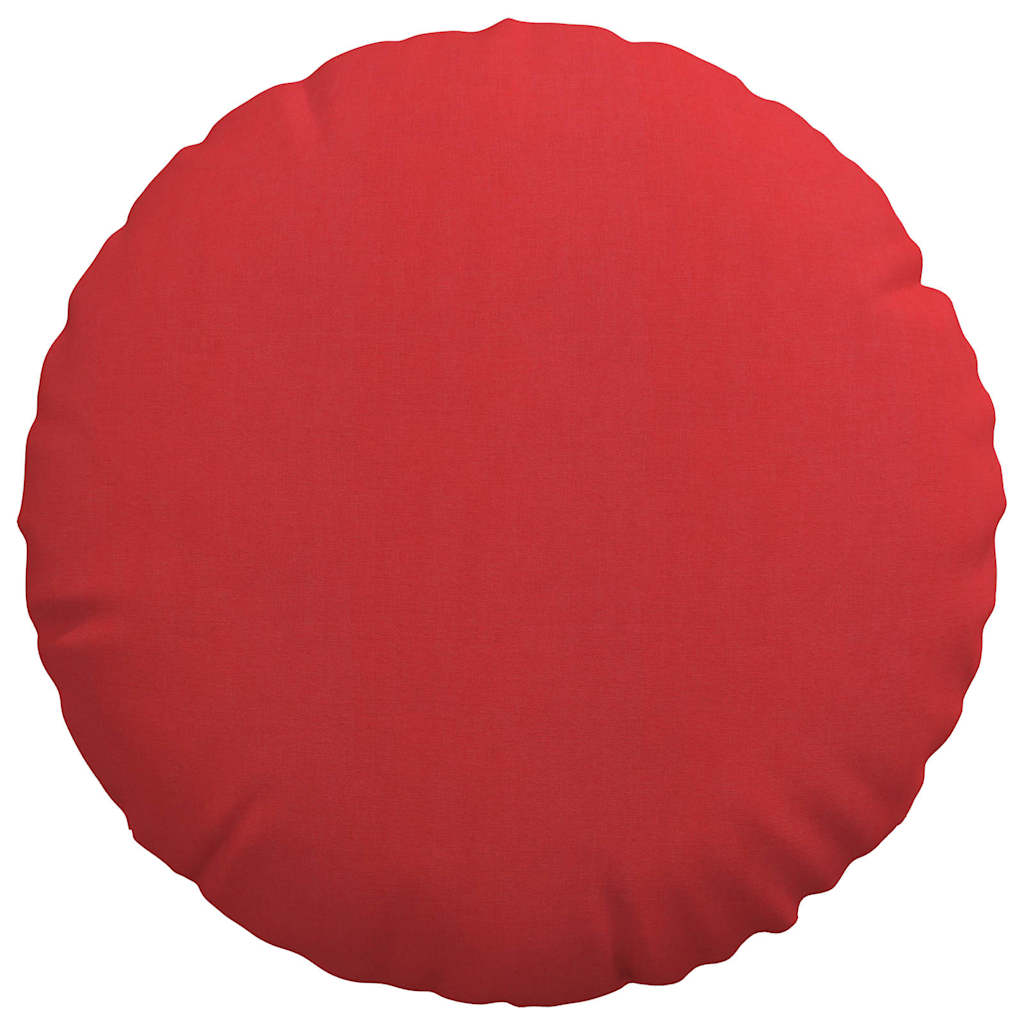 vidaXL Poduszki na siedziska 2 pcs Czerwony Ø50 x 19 cm tkanina