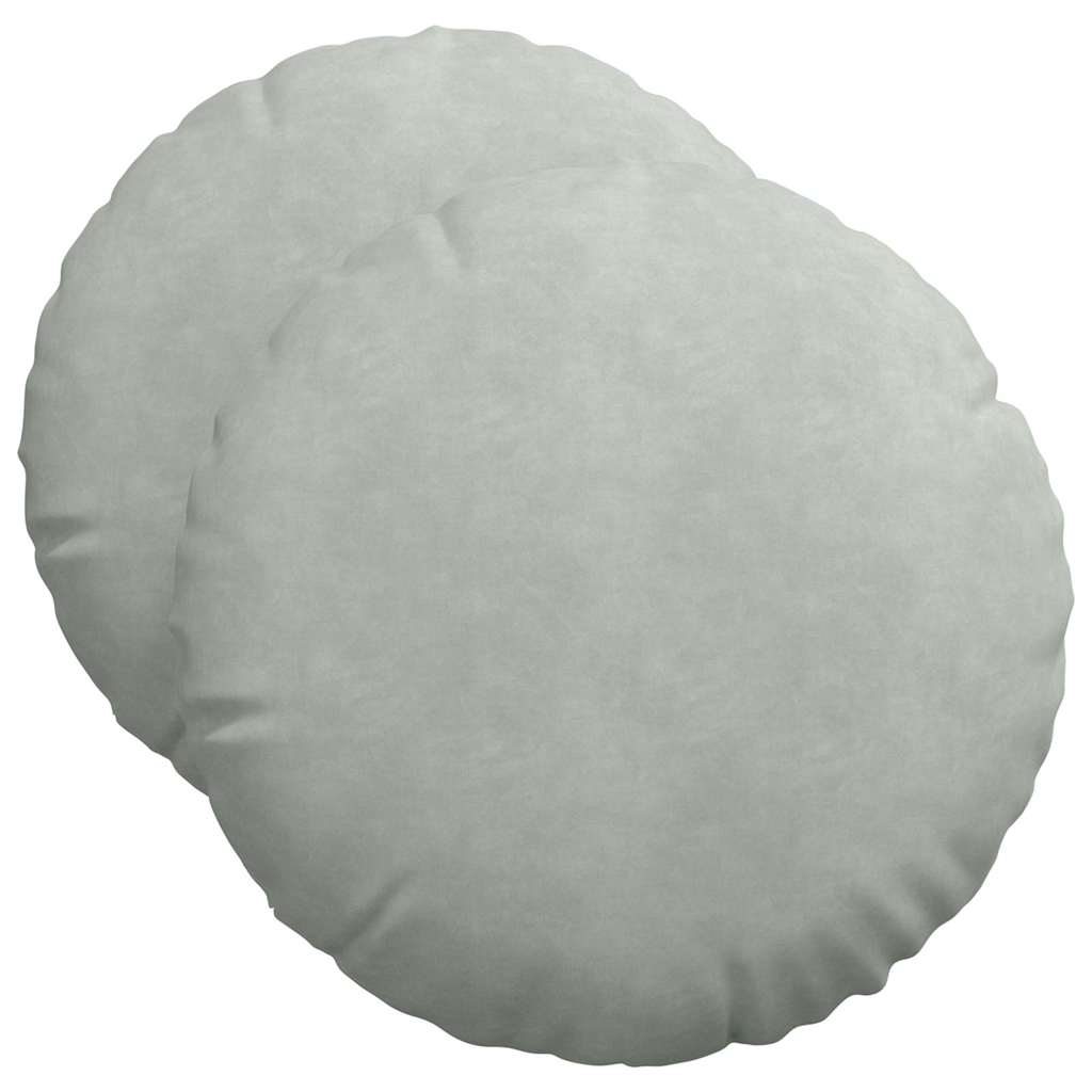 vidaXL Poduszki na siedziska 2 pcs Jasnoszary Ø50 x 19 cm Aksamit