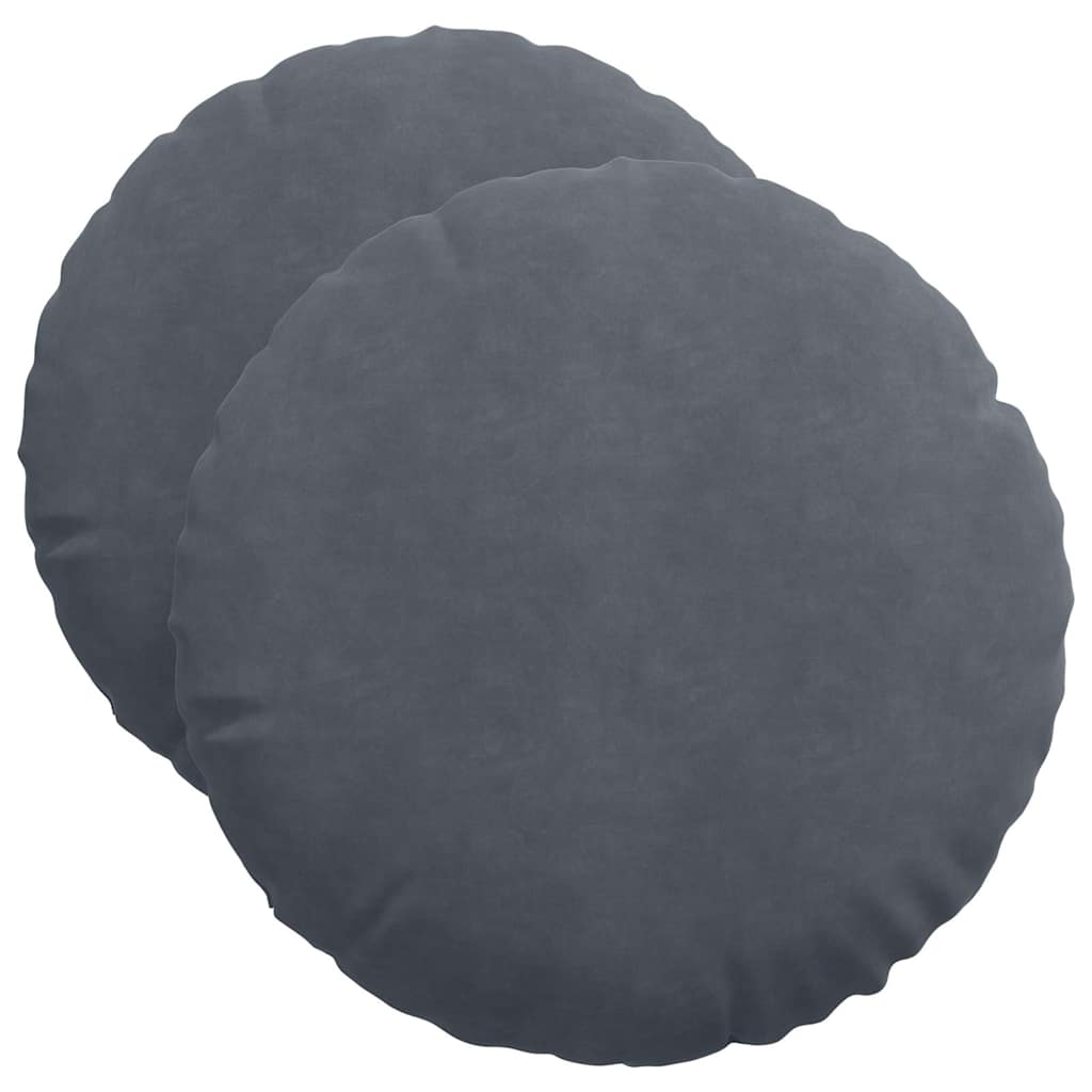 vidaXL Poduszki na siedziska 2 pcs Ciemnoszary Ø50 x 19 cm Aksamit