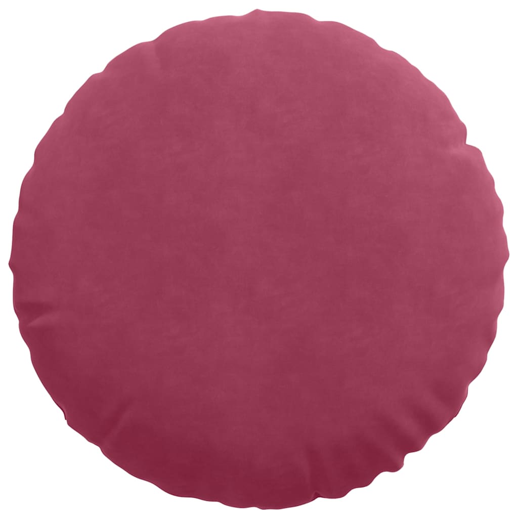 vidaXL Poduszki na siedziska 2 pcs Czerwone wino Ø50 x 19 cm Aksamit