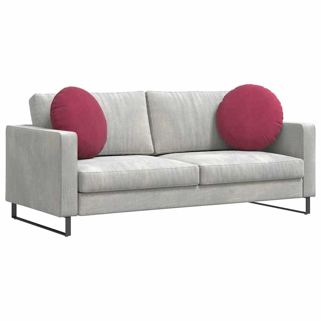 vidaXL Poduszki na siedziska 2 pcs Czerwone wino Ø50 x 19 cm Aksamit