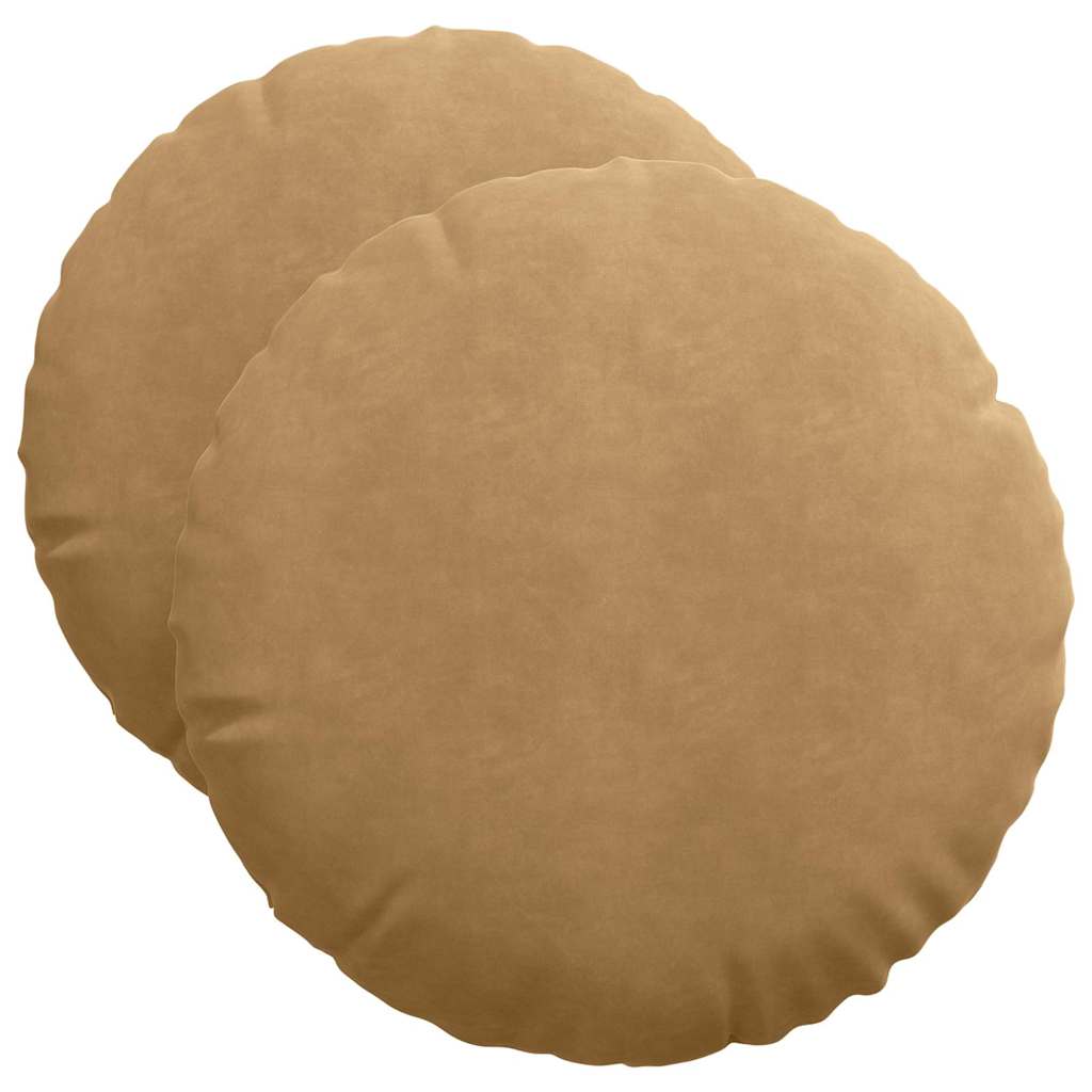 vidaXL Poduszki na siedziska 2 pcs Brązowy Ø50 x 19 cm Aksamit