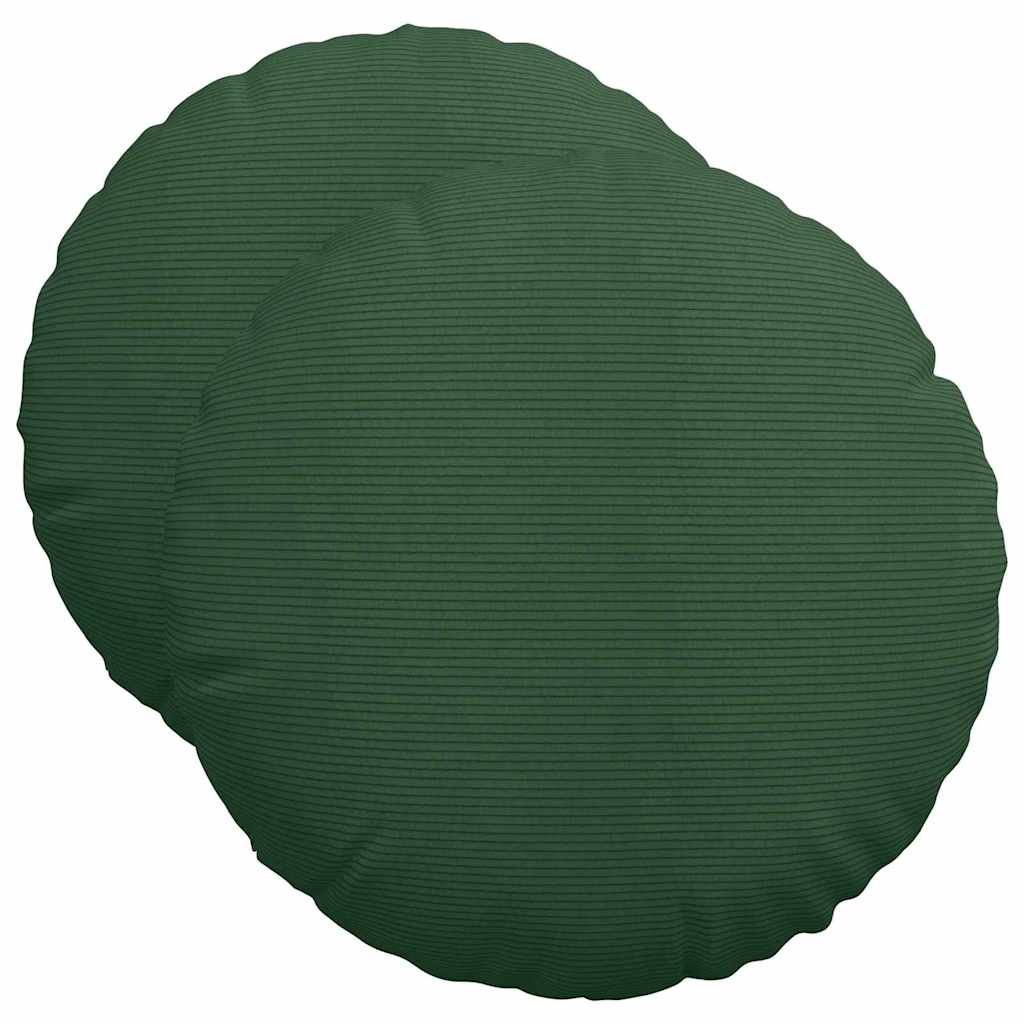 vidaXL Poduszki na siedziska 2 pcs Ciemna zieleń Ø50 x 19 cm
