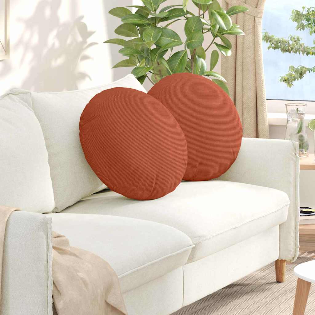 vidaXL Poduszki na siedziska 2 pcs Czerwono-pomarańczowy Ø50 x 19 cm