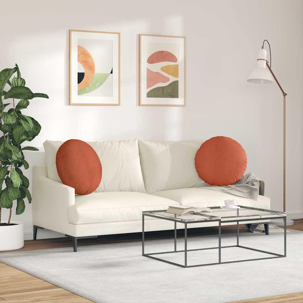 vidaXL Poduszki na siedziska 2 pcs Czerwono-pomarańczowy Ø50 x 19 cm