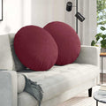 vidaXL Poduszki na siedziska 2 pcs Czerwone wino Ø60 x 21 cm tkanina