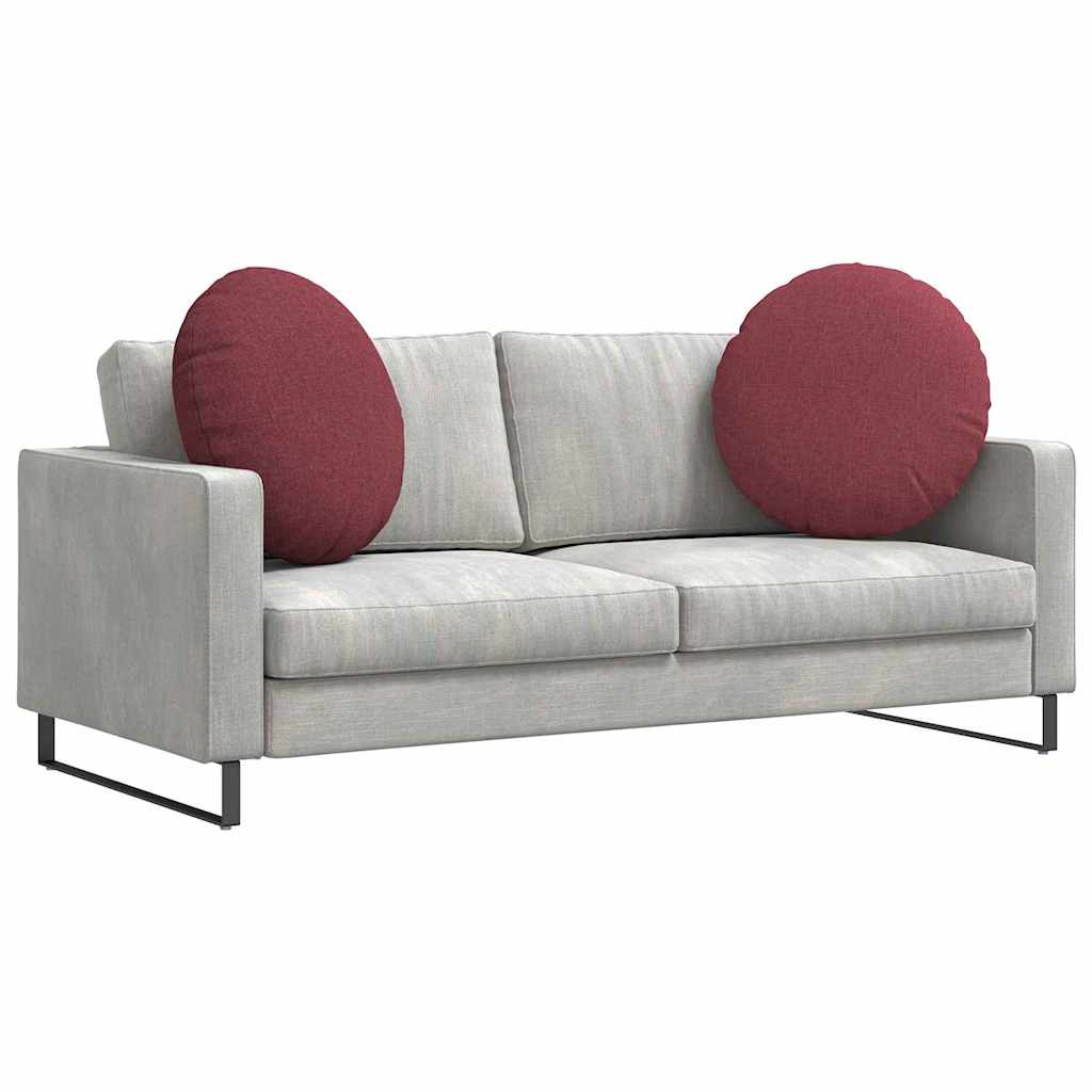 vidaXL Poduszki na siedziska 2 pcs Czerwone wino Ø60 x 21 cm tkanina