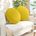vidaXL Poduszki na siedziska 2 pcs Jasnożółty Ø60 x 21 cm tkanina