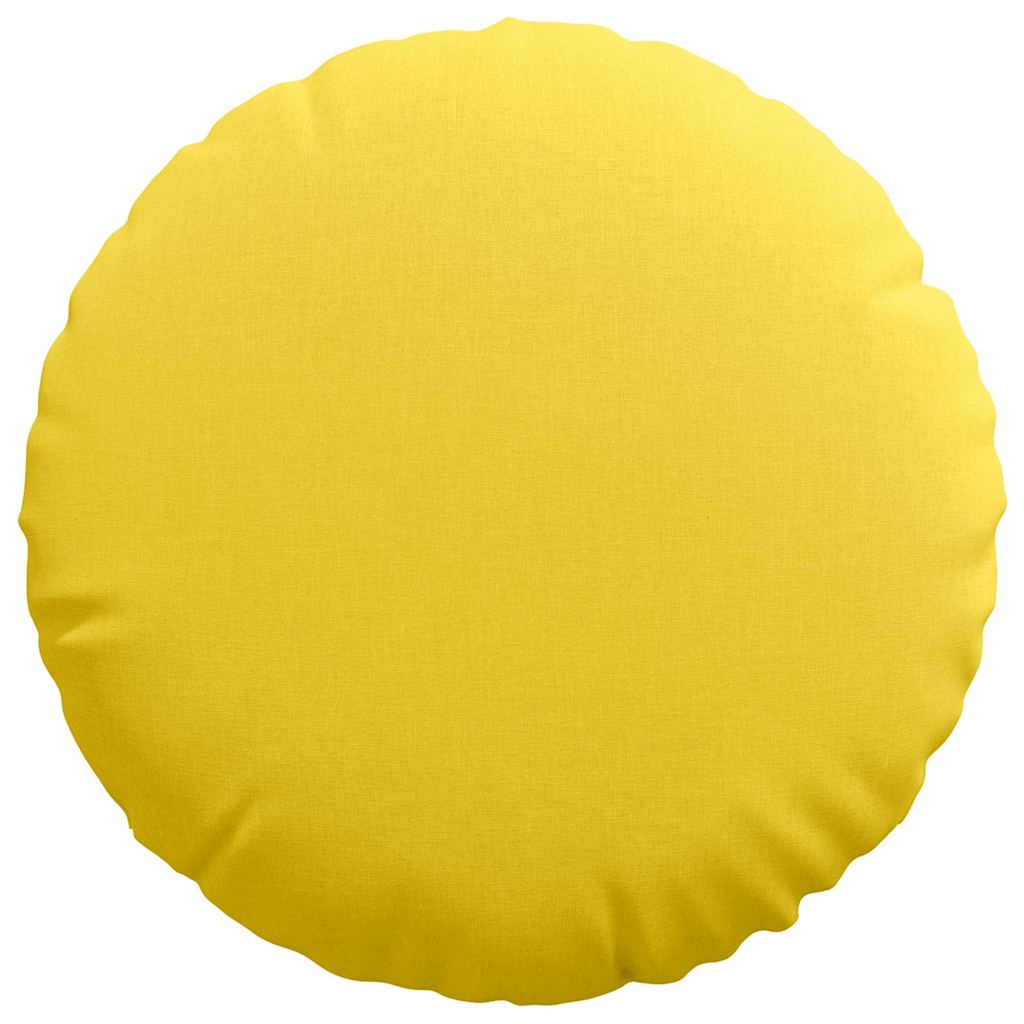 vidaXL Poduszki na siedziska 2 pcs Jasnożółty Ø60 x 21 cm tkanina