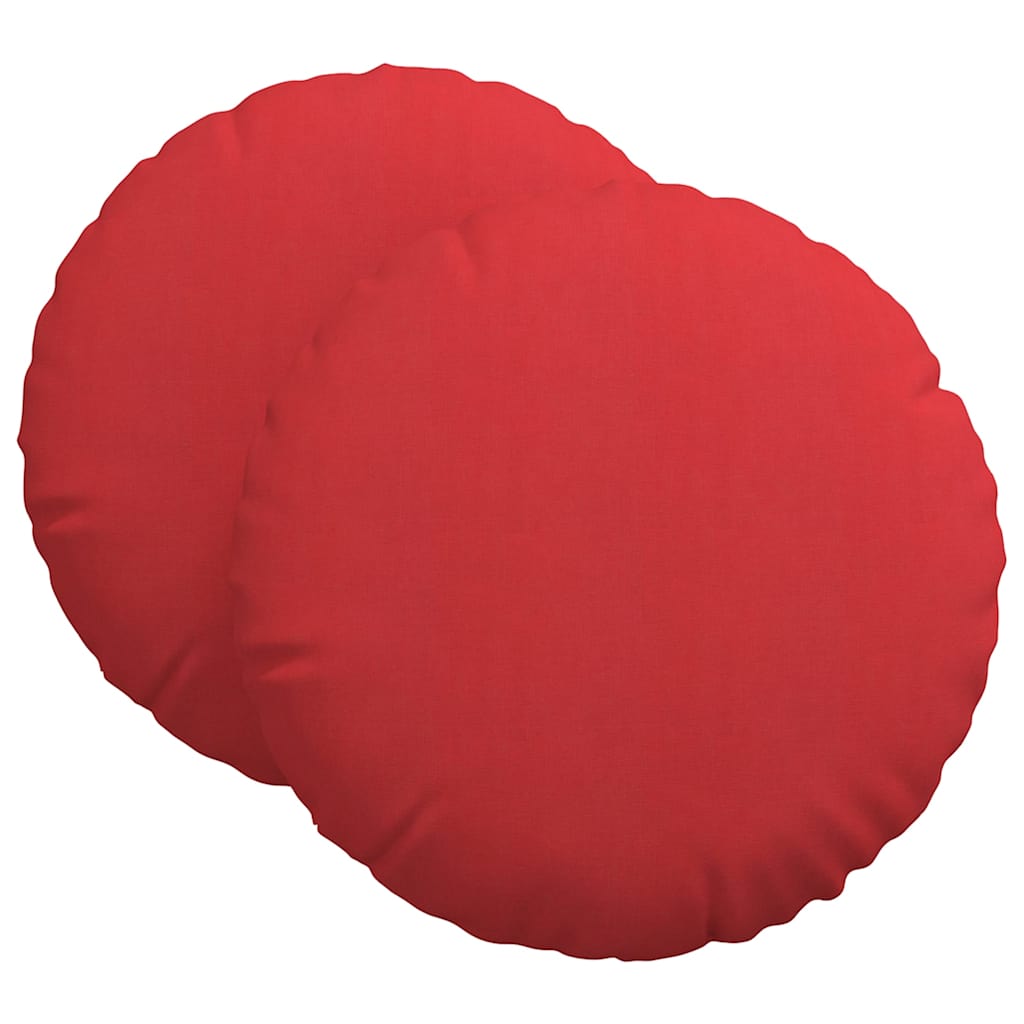 vidaXL Poduszki na siedziska 2 pcs Czerwony Ø60 x 21 cm tkanina