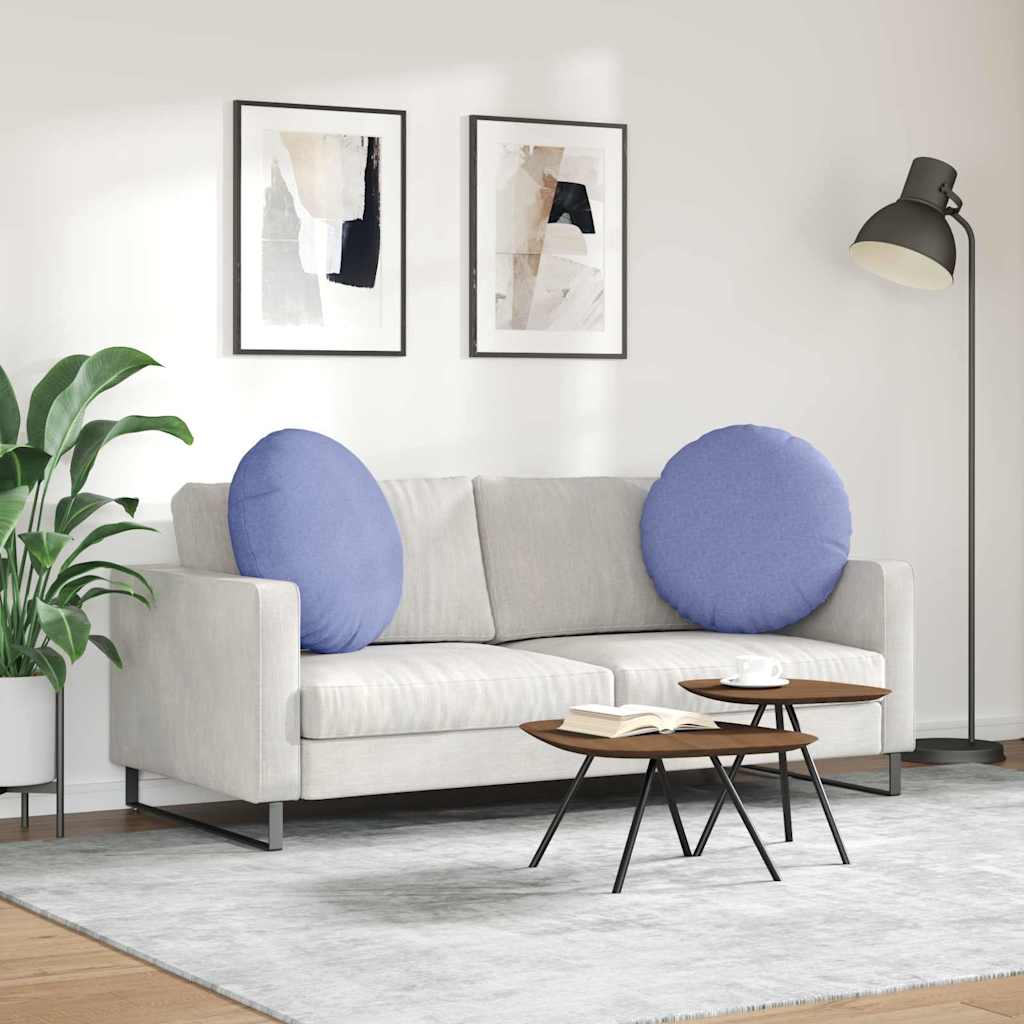 vidaXL Poduszki na siedziska 2 pcs Niebieski dżins Ø60 x 21 cm tkanina