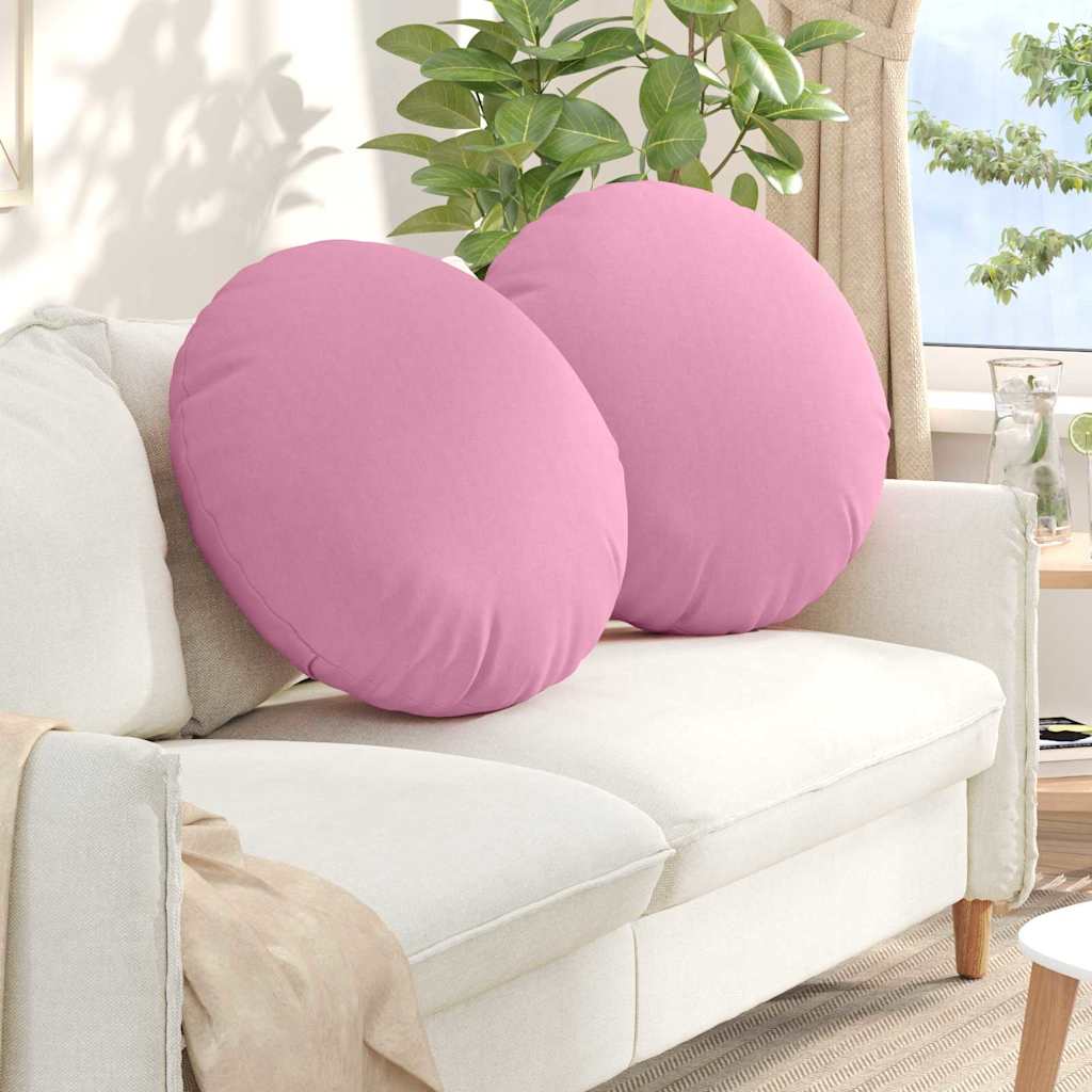 vidaXL Poduszki na siedziska 2 pcs Różowy Ø60 x 21 cm tkanina
