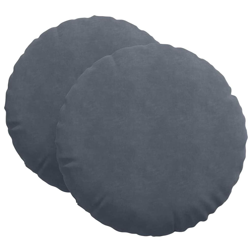 vidaXL Poduszki na siedziska 2 pcs Ciemnoszary Ø60 x 21 cm Aksamit
