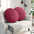 vidaXL Poduszki na siedziska 2 pcs Czerwone wino Ø60 x 21 cm Aksamit