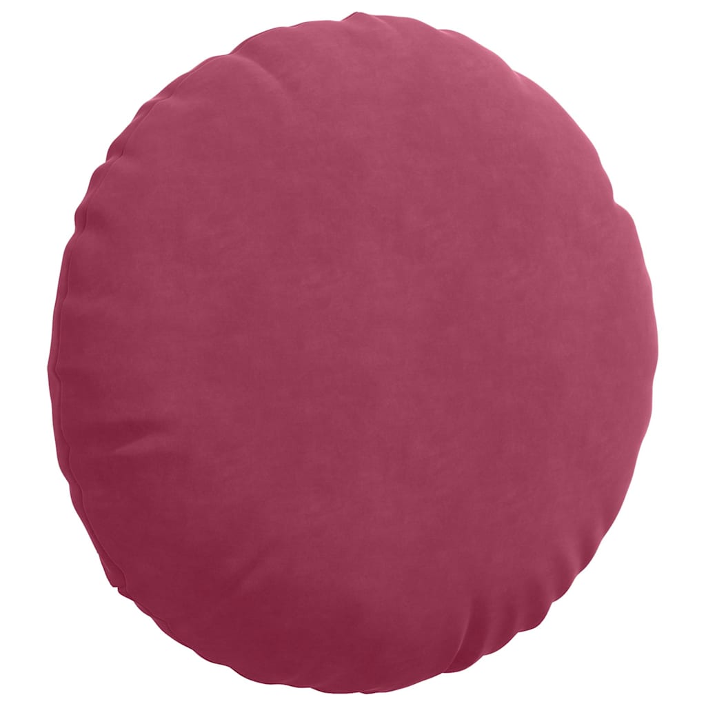 vidaXL Poduszki na siedziska 2 pcs Czerwone wino Ø60 x 21 cm Aksamit