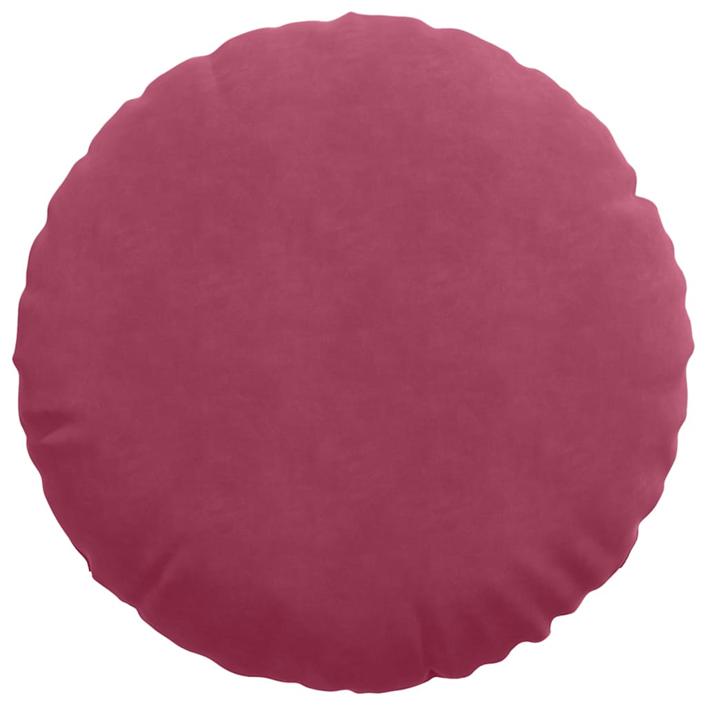 vidaXL Poduszki na siedziska 2 pcs Czerwone wino Ø60 x 21 cm Aksamit