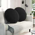 vidaXL Poduszki na siedziska 2 pcs Czarny Ø60 x 21 cm Aksamit