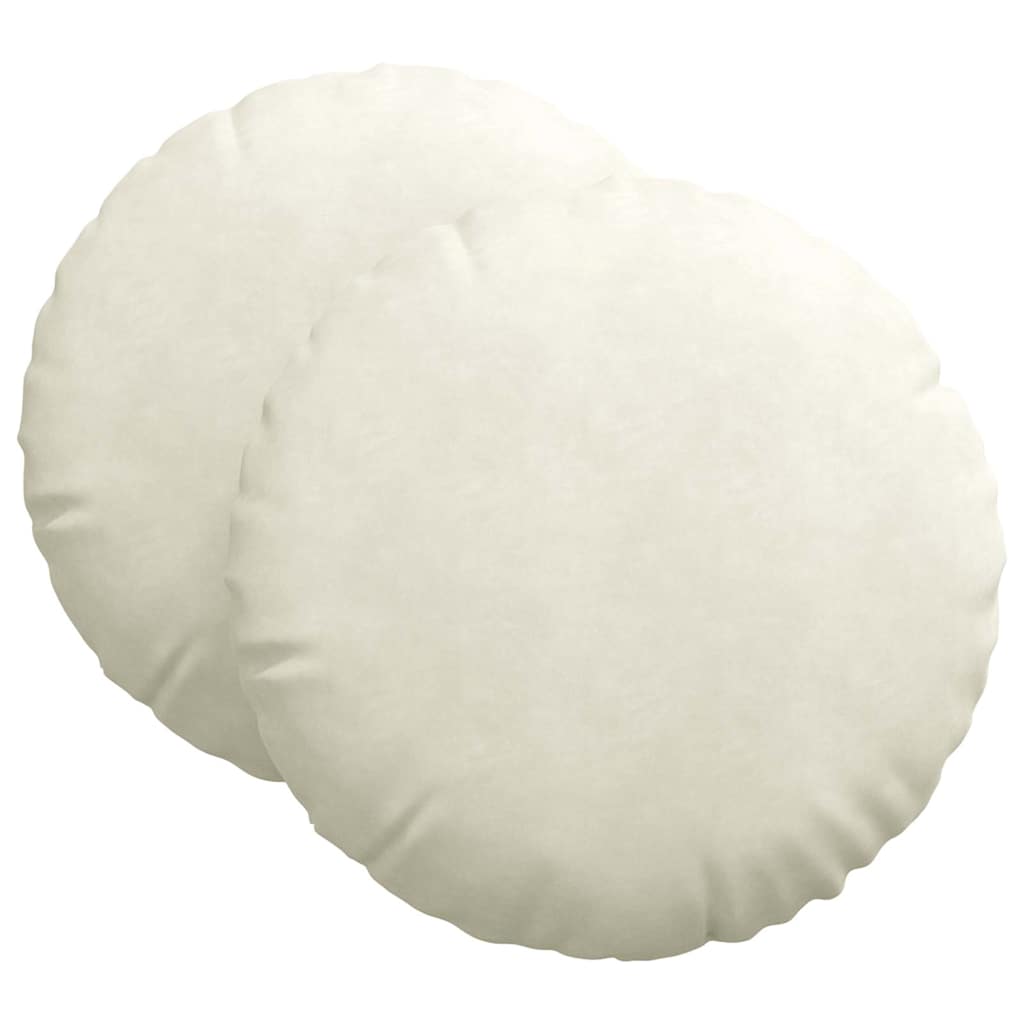 vidaXL Poduszki na siedziska 2 pcs Kremowy Ø60 x 21 cm Aksamit