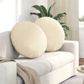 vidaXL Poduszki na siedziska 2 pcs Kremowy Ø60 x 21 cm