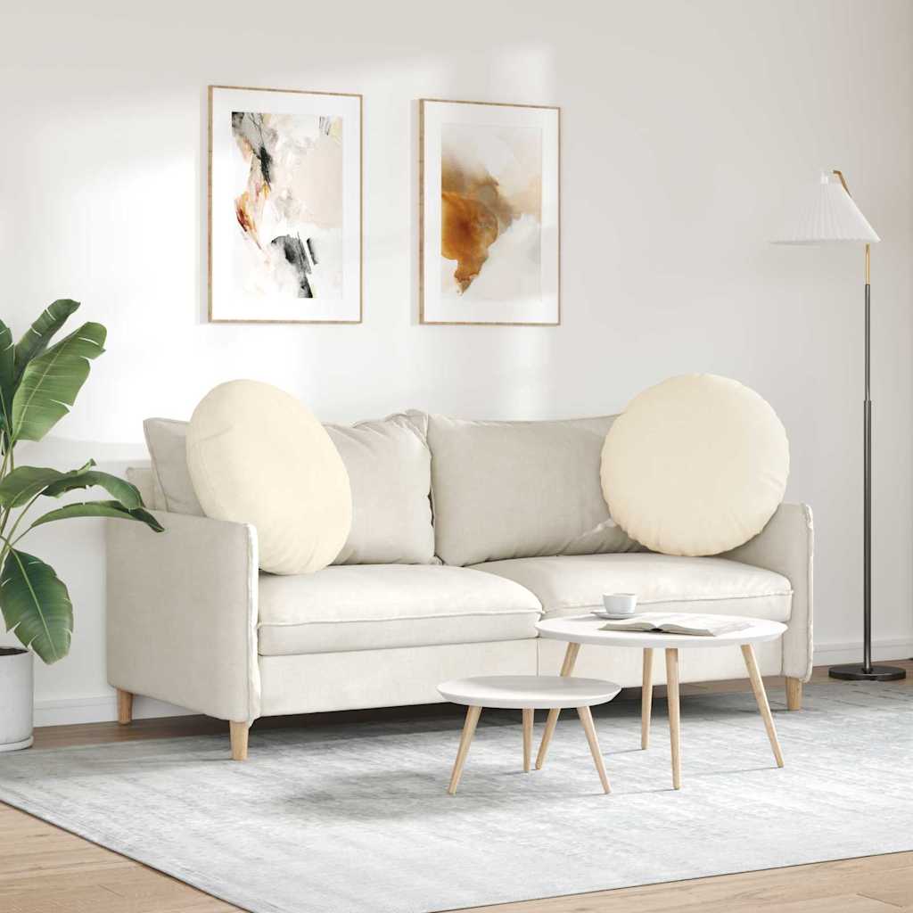 vidaXL Poduszki na siedziska 2 pcs Kremowy Ø60 x 21 cm