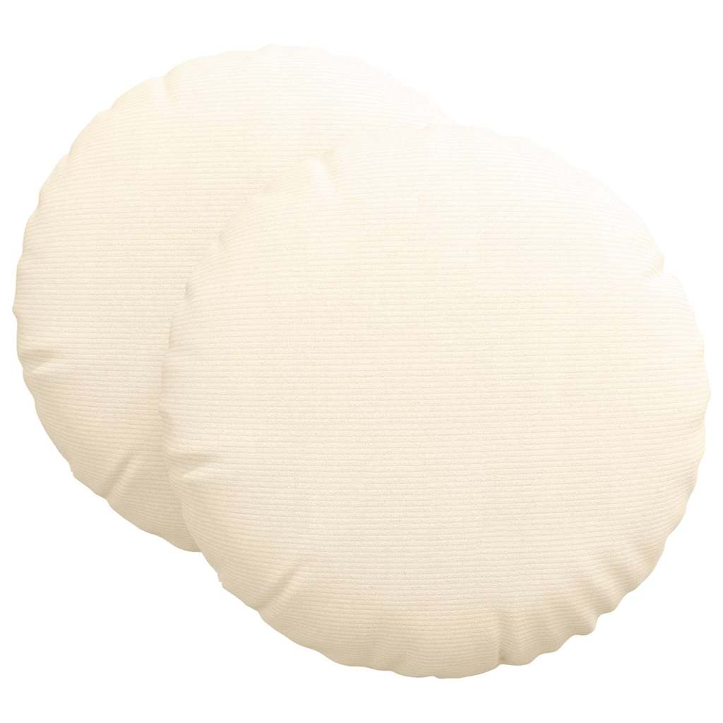 vidaXL Poduszki na siedziska 2 pcs Kremowy Ø60 x 21 cm