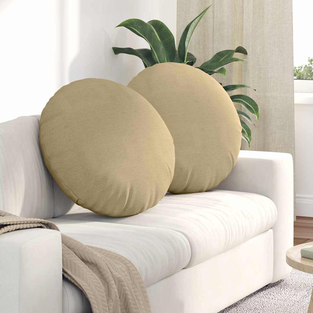 vidaXL Poduszki na siedziska 2 pcs Szary zielony Ø60 x 21 cm