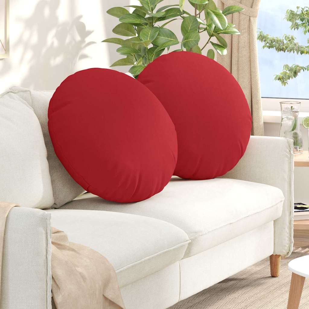 vidaXL Poduszki na siedziska 2 pcs Czerwony Ø80 x 29 cm tkanina
