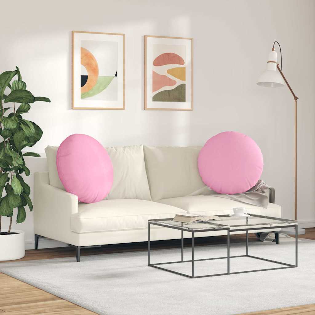 vidaXL Poduszki na siedziska 2 pcs Różowy Ø80 x 29 cm tkanina